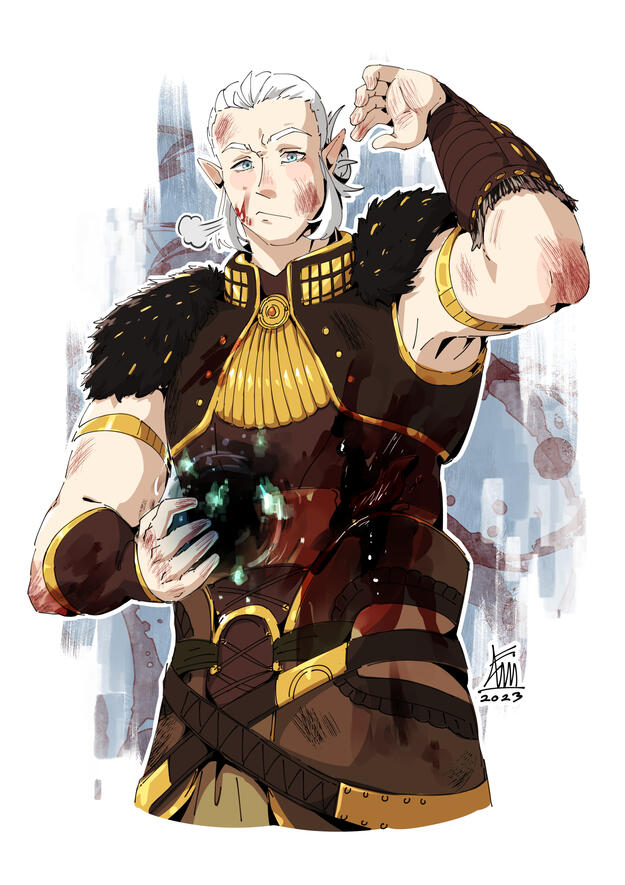 Single figure, half body/waist up, fade transparency