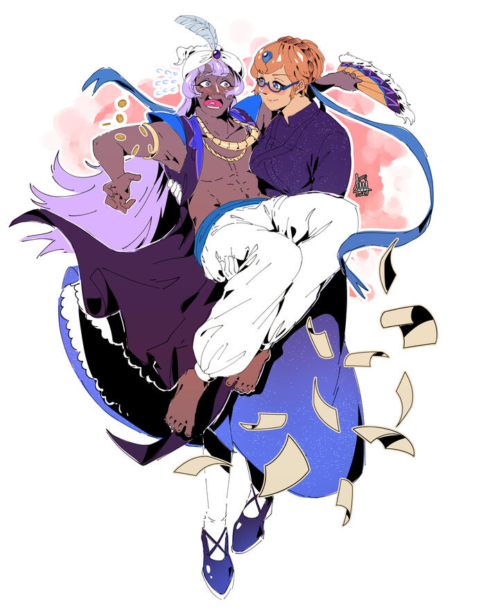Couple figures, full body, full figure canvas